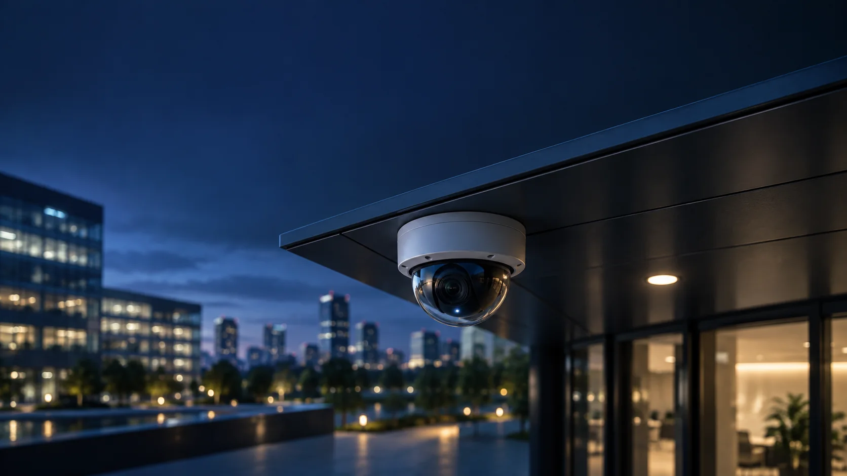 Illustrative scene of a commercial video surveillance camera
